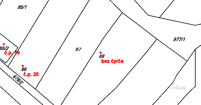 Znojmo 40958027 na parcele st. 88 v KÚ Popice u Znojma, Katastrální mapa