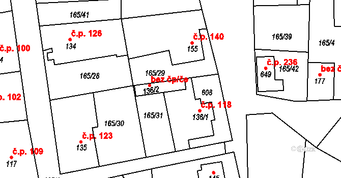 Roztoky 44430027 na parcele st. 136/2 v KÚ Roztoky u Křivoklátu, Katastrální mapa