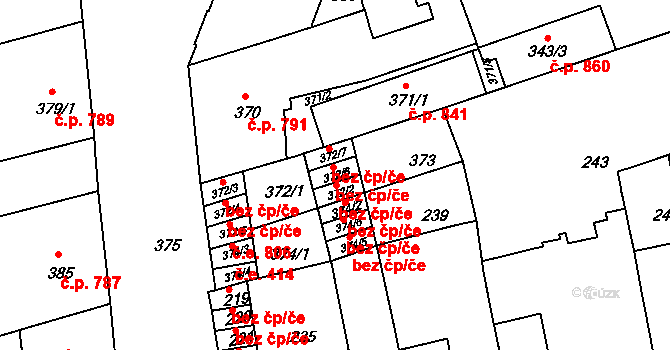 Zábrdovice 802, Brno na parcele st. 372/6 v KÚ Zábrdovice, Katastrální mapa
