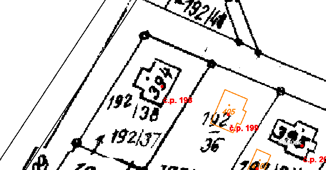 Vraclav 198 na parcele st. 394 v KÚ Vraclav, Katastrální mapa