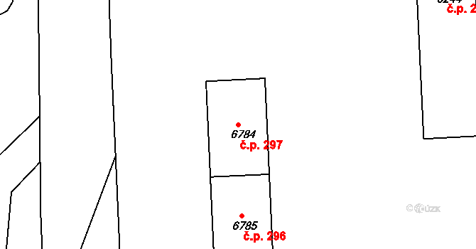 Polabiny 297, Pardubice na parcele st. 6784 v KÚ Pardubice, Katastrální mapa