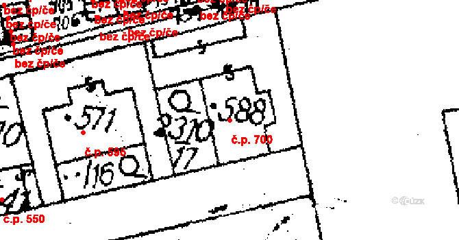 Libina 700 na parcele st. 5816 v KÚ Horní Libina, Katastrální mapa