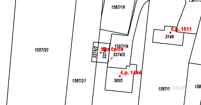 Milevsko 95623027 na parcele st. 3374/1 v KÚ Milevsko, Katastrální mapa