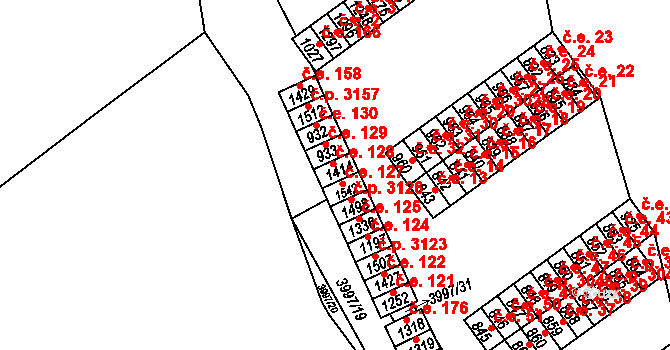 Pazderna 128, Vyškov, Katastrální mapa