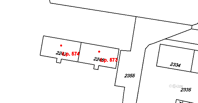 Mimoň I 573, Mimoň na parcele st. 2246 v KÚ Mimoň, Katastrální mapa