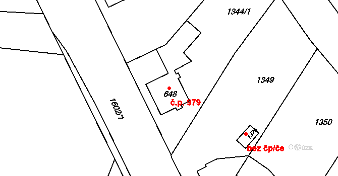 Litovel 979 na parcele st. 648 v KÚ Litovel, Katastrální mapa