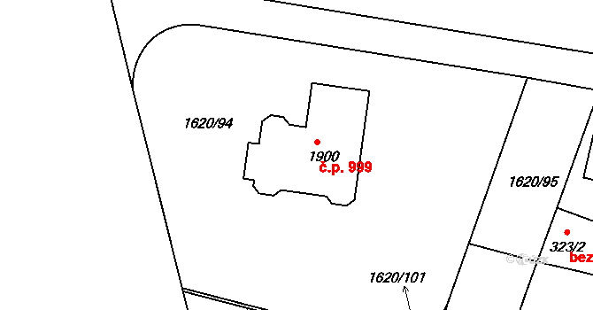 Unhošť 999 na parcele st. 1900 v KÚ Unhošť, Katastrální mapa
