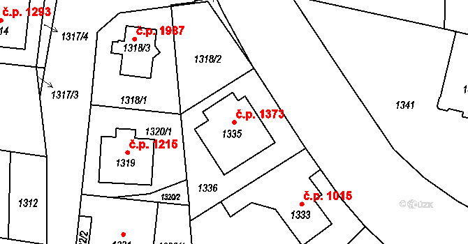 Slezská Ostrava 1373, Ostrava na parcele st. 1335 v KÚ Slezská Ostrava, Katastrální mapa