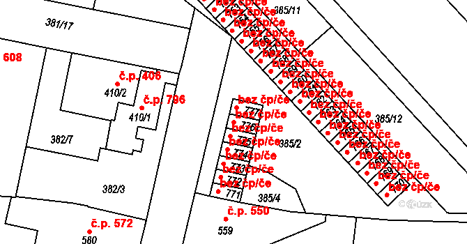 Slatiňany 38045028 na parcele st. 776 v KÚ Slatiňany, Katastrální mapa