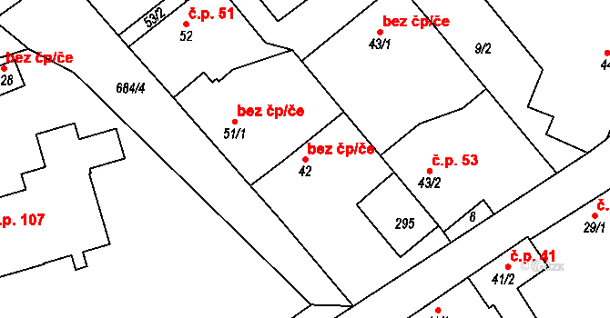 Kovářov 39961028 na parcele st. 42 v KÚ Kovářov, Katastrální mapa