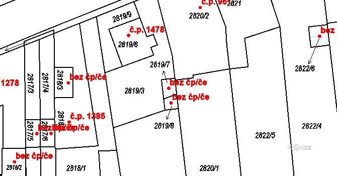 Holešov 41053028 na parcele st. 2819/7 v KÚ Holešov, Katastrální mapa