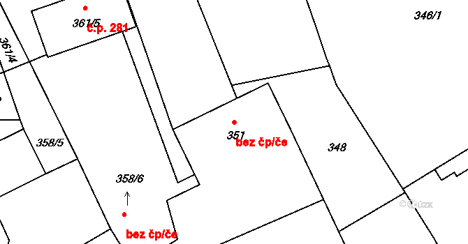 Nymburk 42060028 na parcele st. 351 v KÚ Drahelice, Katastrální mapa
