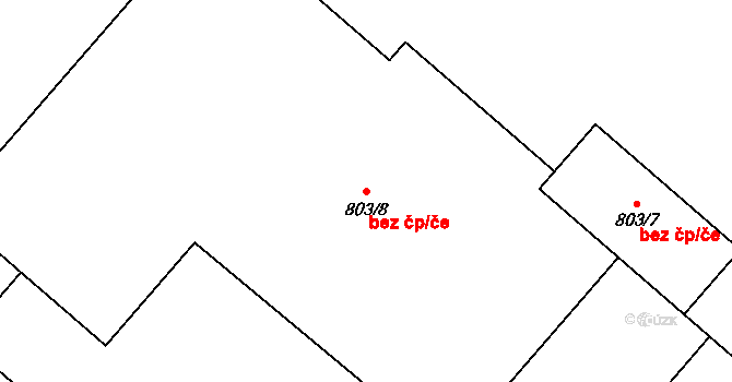 Pacov 45277028 na parcele st. 803/8 v KÚ Pacov, Katastrální mapa