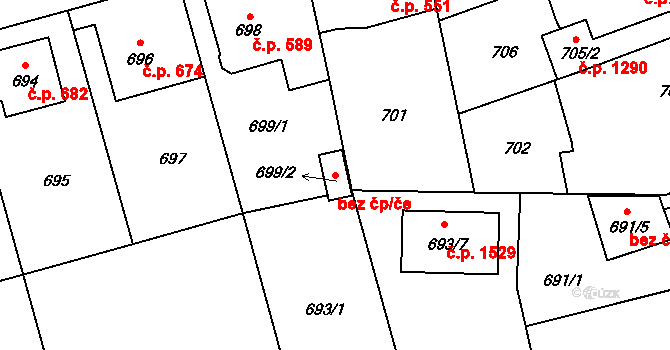 Opava 82387028 na parcele st. 699/2 v KÚ Kylešovice, Katastrální mapa