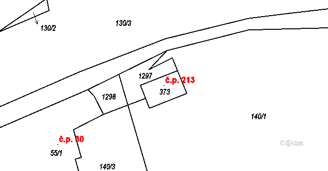 Horní Kamenice 213, Česká Kamenice na parcele st. 373 v KÚ Horní Kamenice, Katastrální mapa