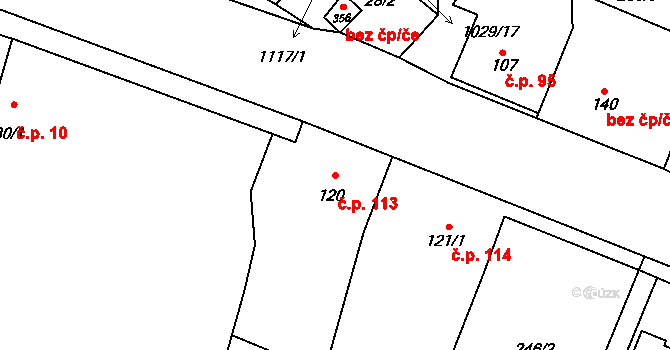 Černuc 113 na parcele st. 120 v KÚ Černuc, Katastrální mapa