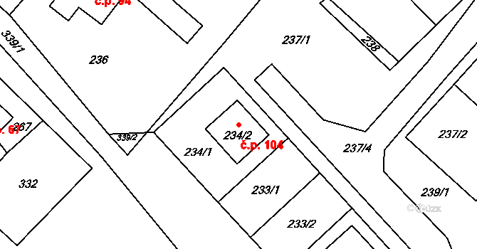 Edrovice 104, Rýmařov na parcele st. 234/2 v KÚ Edrovice, Katastrální mapa