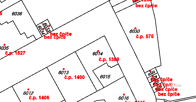 Kladno 1389 na parcele st. 6014 v KÚ Kladno, Katastrální mapa