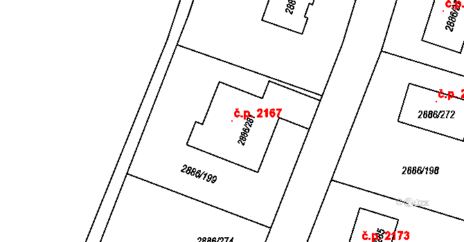 Šenov 2167 na parcele st. 2886/281 v KÚ Šenov u Ostravy, Katastrální mapa