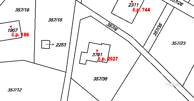 Náchod 2027 na parcele st. 3791 v KÚ Náchod, Katastrální mapa