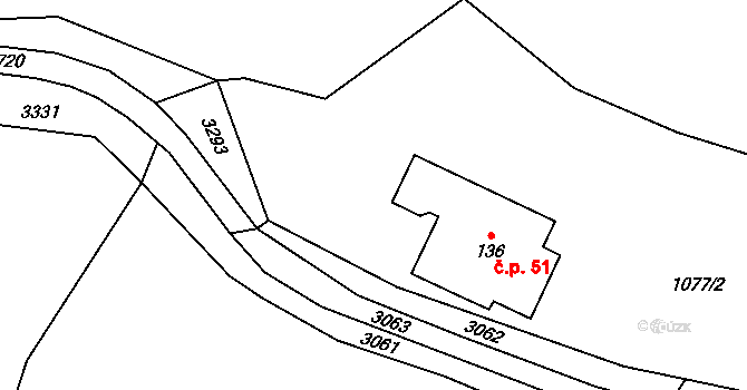 Michovka 51, Koberovy na parcele st. 136 v KÚ Besedice, Katastrální mapa