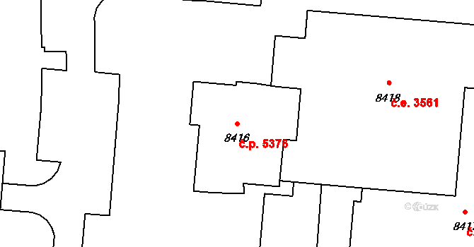 Zlín 5376 na parcele st. 8416 v KÚ Zlín, Katastrální mapa