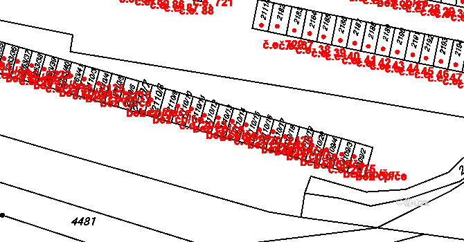 Jirkov 2020,2129 na parcele st. 2110/14 v KÚ Jirkov, Katastrální mapa