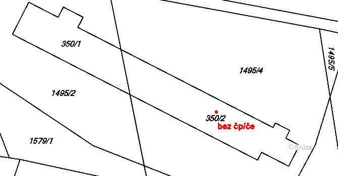 Červený Újezd 39338029 na parcele st. 350/2 v KÚ Horní Borek, Katastrální mapa