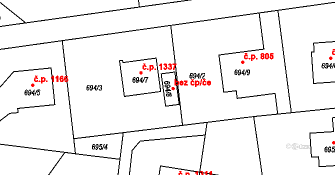 Šenov 40350029 na parcele st. 694/8 v KÚ Šenov u Ostravy, Katastrální mapa