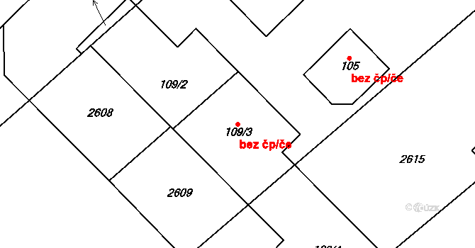 Loukov 41067029 na parcele st. 109/3 v KÚ Libosváry u Bystřice pod Hostýnem, Katastrální mapa