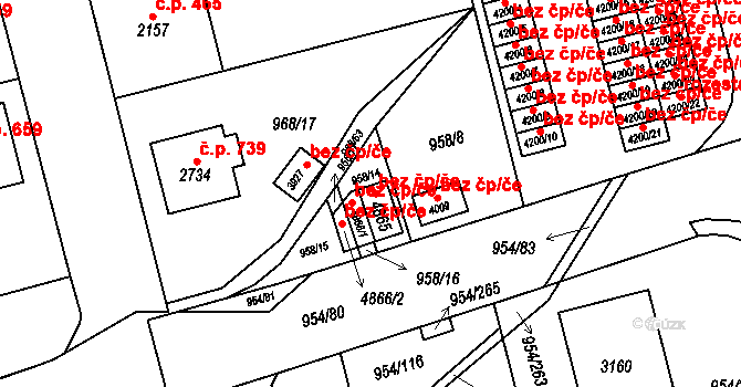Klatovy 41270029 na parcele st. 4865 v KÚ Klatovy, Katastrální mapa