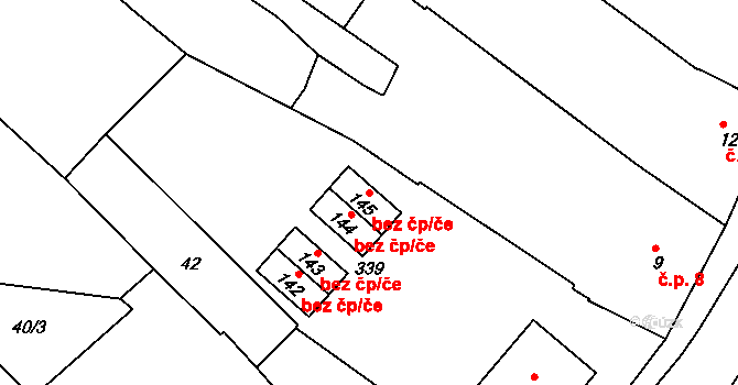Hrdibořice 49116029 na parcele st. 145 v KÚ Hrdibořice, Katastrální mapa