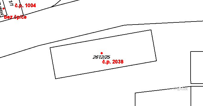 Bruntál 2038 na parcele st. 2612/25 v KÚ Bruntál-město, Katastrální mapa
