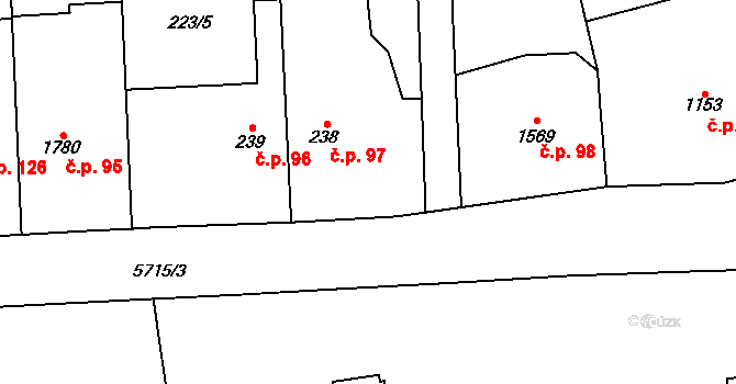 Kojetín I-Město 97, Kojetín na parcele st. 238 v KÚ Kojetín, Katastrální mapa