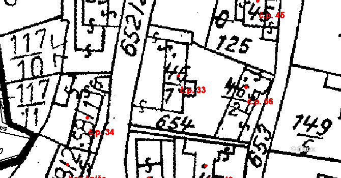 Jindice 33, Rašovice na parcele st. 46/1 v KÚ Jindice, Katastrální mapa