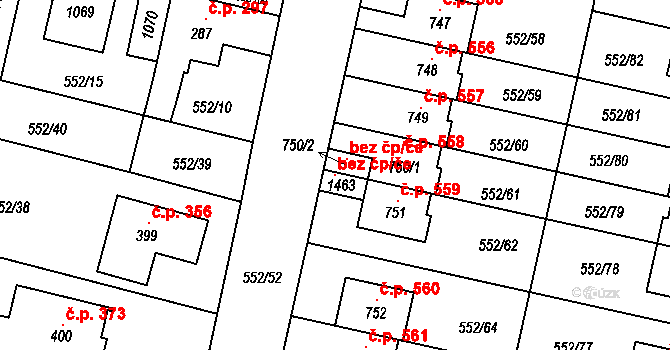 Líbeznice 119542030 na parcele st. 1463 v KÚ Líbeznice, Katastrální mapa