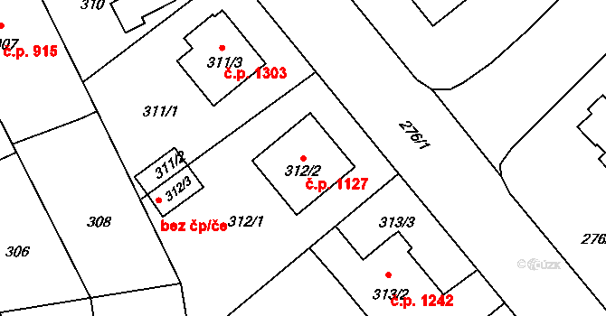 Stará Boleslav 1127, Brandýs nad Labem-Stará Boleslav na parcele st. 312/2 v KÚ Stará Boleslav, Katastrální mapa