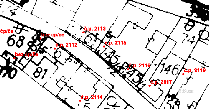 Podlusky 2115, Roudnice nad Labem na parcele st. 145/2 v KÚ Podlusky, Katastrální mapa