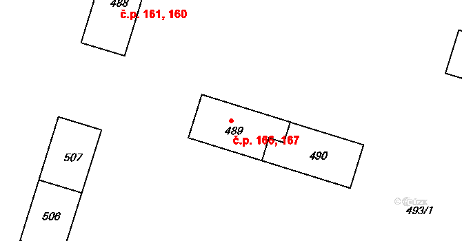 Všebořice 166,167, Ústí nad Labem na parcele st. 490 v KÚ Všebořice, Katastrální mapa