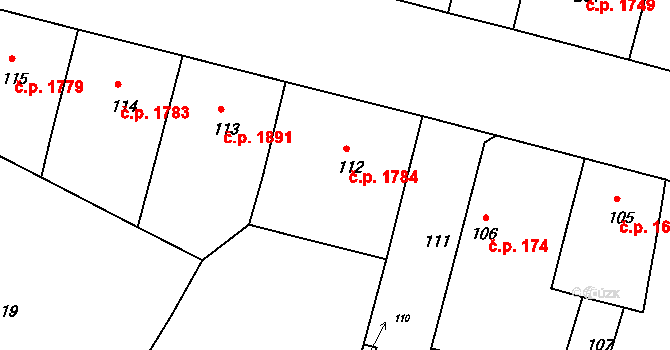 Záběhlice 1784, Praha na parcele st. 112 v KÚ Záběhlice, Katastrální mapa