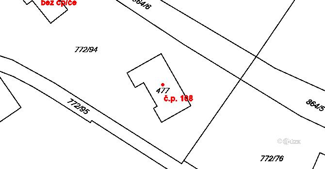 Lužný 108, Perštejn na parcele st. 477 v KÚ Černýš, Katastrální mapa