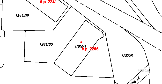 Místek 2256, Frýdek-Místek na parcele st. 1254/3 v KÚ Místek, Katastrální mapa