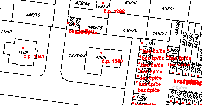Strakonice I 1340, Strakonice na parcele st. 4096 v KÚ Strakonice, Katastrální mapa