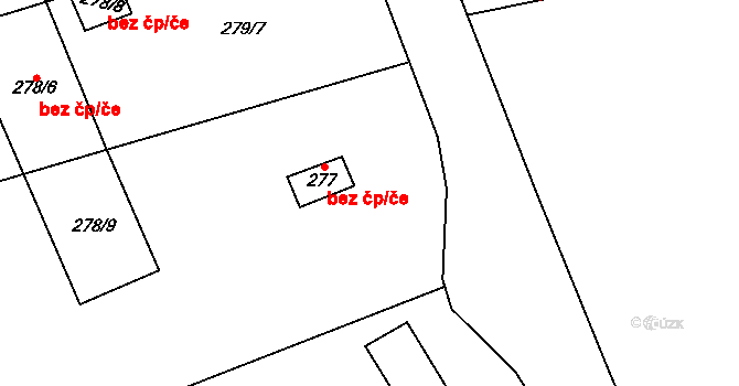 Přílepy 38617030 na parcele st. 277 v KÚ Přílepy, Katastrální mapa