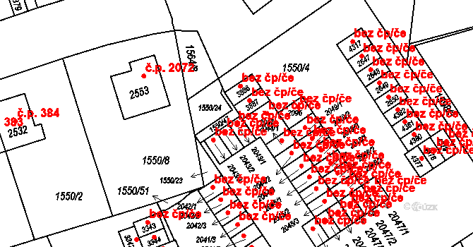 Šumperk 42001030 na parcele st. 2043/1 v KÚ Šumperk, Katastrální mapa