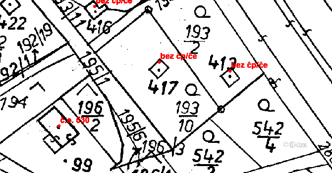 Jeřmanice 42134030 na parcele st. 417 v KÚ Jeřmanice, Katastrální mapa