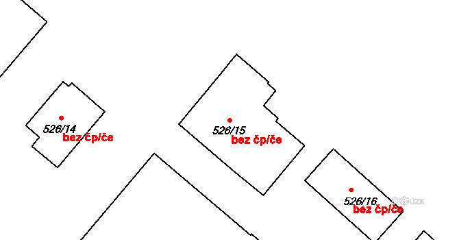 Zápy 46092030 na parcele st. 526/15 v KÚ Zápy, Katastrální mapa