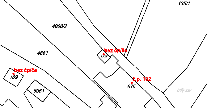 Polešovice 48644030 na parcele st. 1135 v KÚ Polešovice, Katastrální mapa