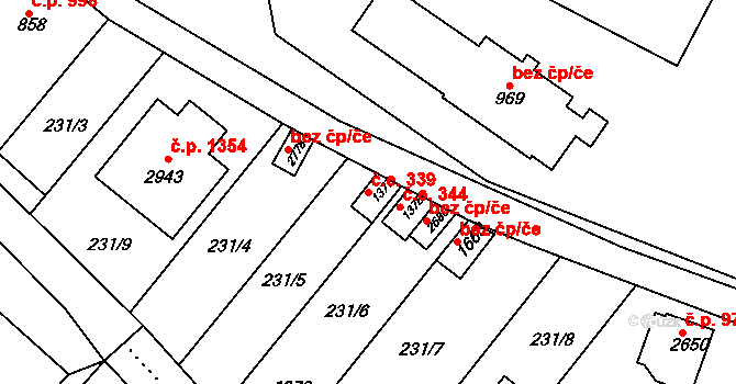 Litovel 339 na parcele st. 1377 v KÚ Litovel, Katastrální mapa