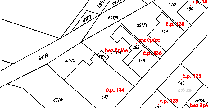 Chomutice 104376031 na parcele st. 283 v KÚ Chomutice, Katastrální mapa